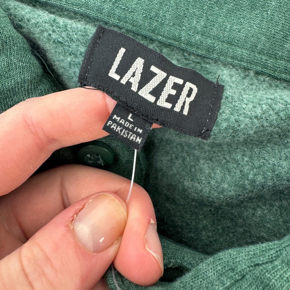 LAZER Mens Relaxed Fit Fleece Shirt Jacket Deep Emerald ML71219 Green Shacket L - Picture 4 of 14